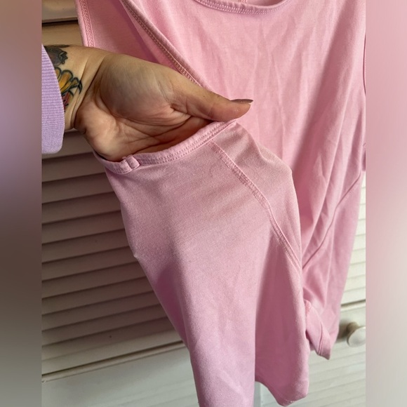 Yogalicious Tie front crop top-Pink-Medium Yoga Activewear Soft flowy casual - Picture 4 of 6